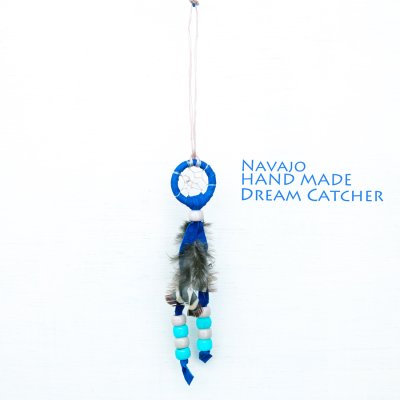 画像1: ドリームキャッチャー 直径2.6cmxH13cm-アメリカインディアン ナバホ族 ハンドメイド /Navajo Hand Made Dream Catcher