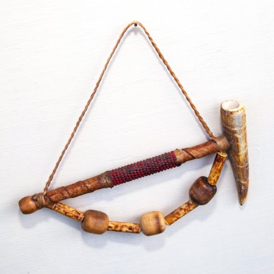 画像1: アメリカ インディアン ナバホ族作 ハンドメイド パイプ（壁飾り）/Navajo Handmade Pipe