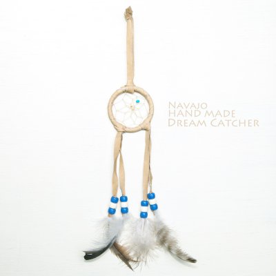 画像1: ドリームキャッチャー 直径5.1cmxH22cm-アメリカインディアン ナバホ族 ハンドメイド /Navajo Hand Made Dream Catcher