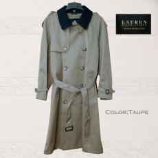 画像2: ラルフ ローレン トレンチ コート  ダブルブレスト ブラック・トープ/Lauren by Ralph Lauren Double-Breasted Trench Coat Black/Taupe(Men's)  (2)