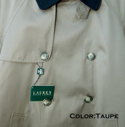 画像2: ラルフ ローレン トレンチ コート  ダブルブレスト ブラック・トープ/Lauren by Ralph Lauren Double-Breasted Trench Coat Black/Taupe(Men's) 