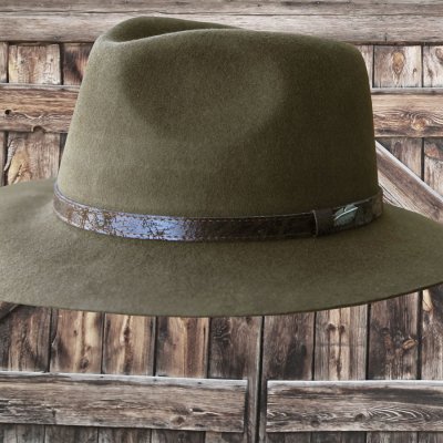 画像2: アウトバック トレーディング フェザー レザーハットバンド ウール ハット（モス）大きいサイズもあり/Outback Trading Company Wool Hat(Moss)