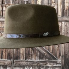 画像3: アウトバック トレーディング フェザー レザーハットバンド ウール ハット（モス）大きいサイズもあり/Outback Trading Company Wool Hat(Moss) (3)