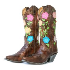 画像1: ジャスティン ブーツ フローラル 刺繍 ウエスタンブーツ（レディース）/Justin Boots Flowers Western Boots(Women's) (1)