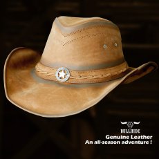 画像1: ブルハイド レザー カウボーイ ハット クーパークリーク（ハニー）/Bullhide Genuine Leather Copper Creek Cowboy Hat(Honey) (1)