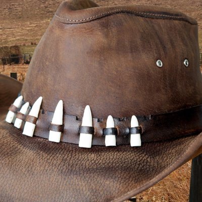 画像2: ブルハイド レザー カウボーイ ハット クロコダイルティース（ブラウン）/Bullhide Genuine Leather Cowboy Hat(Chocolate)