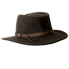 画像2: クラッシャブル＆ロールアップ ウールフェルト ハット（オリーブブラウン）XL（60cm〜ラージ63cm）/Double S Crushable Felt Hat (2)