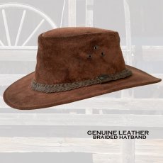 画像1: クラッシャブル スエード レザー ハット（ブラウン）/Crushable Suede Leather Hat(Brown) (1)