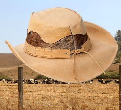 画像3: ブルハイド レザー&ヘアーオン カウボーイ ハット コマンチェ（キャメル・ブラウン）大きいサイズ/Bullhide Genuine Leather Cowboy Hat Comanche(Camel/Brown) 