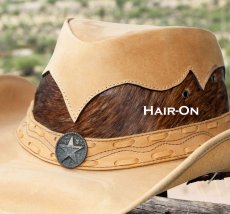 画像2: ブルハイド レザー&ヘアーオン カウボーイ ハット コマンチェ（キャメル・ブラウン）大きいサイズ/Bullhide Genuine Leather Cowboy Hat Comanche(Camel/Brown)  (2)