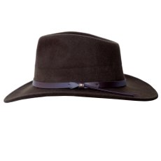 画像3: DPC ドーフマン パシフィック スカラ クラッシャブル ウール アウトバック ハット（ブラウン）大きいサイズもあり/Dorfman Pacific SCALA Crushable Outback Wool Felt Hat(Brown) (3)