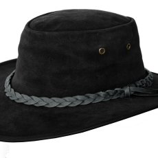 画像2: クラッシャブル・パッカブル レザー ハット（ブラック）/Crushable-Packable Leather Hat(Black) (2)