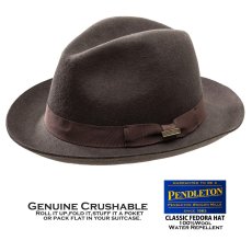 画像1: ペンドルトン クラシック フェドラ ハット（チョコレートブラウン）/Pendleton Classic Fedora Hat Chocolate Brown (1)