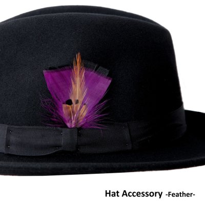 画像1: ハット 帽子用 アクセサリーフェザー 羽飾り（パープル）/Hat Feather Purple