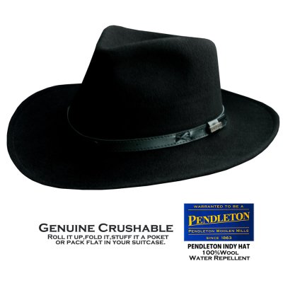 画像1: ペンドルトン インディ ハット（ブラック）大きいサイズ 62cm〜64cm/Pendleton Indy Hat(Black)