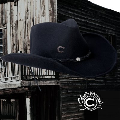 画像1: チャーリーワンホース カウボーイ ハット（ブラック）あご紐つき 大きいサイズもあり/Charlie 1 Horse Cowboy Hat(Black)