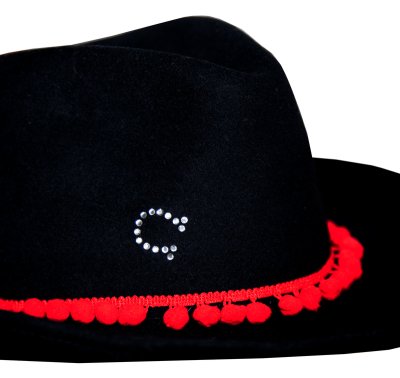 画像3: チャーリーワンホース バッファローファーフェルト カウボーイ ハット ブラック・レッドハットバンド 大きいサイズ 62cm〜64cm/Charlie 1 Horse Cowboy Hat Black/Red