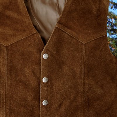 画像2: スカリー スナップフロント カーフスエード ベスト（ライトブラウン）S（身幅50cm）/Scully Calf Suede Leather Vest(Light Brown)
