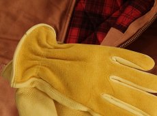 画像2: U.S.A エルクスキン（エルク鹿皮）グローブ（シンサレート入りソフトマイクロフリース付手袋）M/Elkskin Leather Gloves (2)