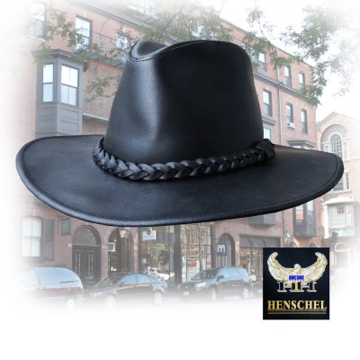 画像1: ヘンシェル レザー ハット（ブラック）XL/Henschel Genuine Leather Hat(Black)