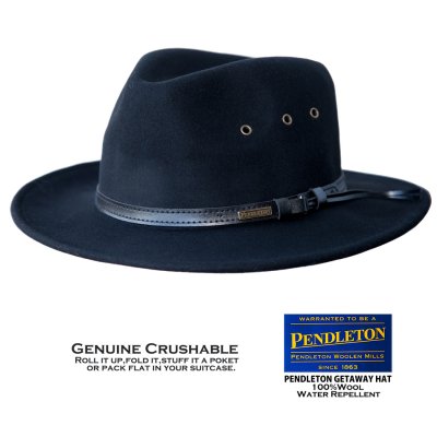 画像1: ペンドルトン ゲタウェイ ハット（ブラック）大きいサイズもあり/Pendleton Getaway Hat(Black)