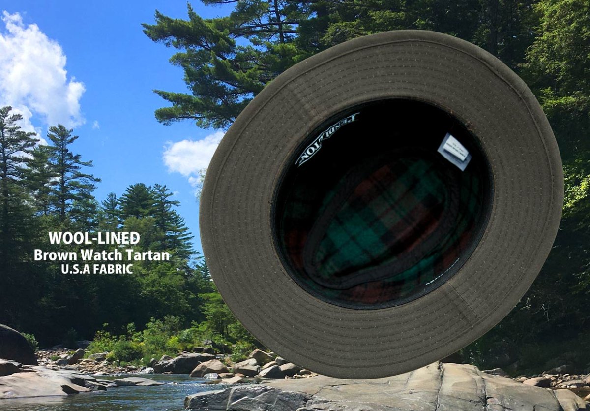 画像2: ペンドルトン ウールラインド オイルスキン ハット(ブラウン・ブラウンウオッチ)XL/Pendleton Wool Lined Oilskin Hat (2)