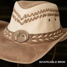 画像2: ブルハイド レザー カウボーイ ハット ハイドアウト（キャメル・ブラウン）/Bullhide Genuine Leather Hideout Cowboy Hat(Camel/Brown) (2)