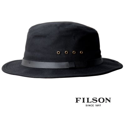 画像1: フィルソン ティンクロス パッカー ハット オイルフィニッシュ（ブラック）大きいサイズあり/Filson Tin Packer Hat(Black)