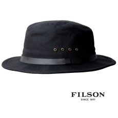 画像1: フィルソン ティンクロス パッカー ハット オイルフィニッシュ（ブラック）大きいサイズあり/Filson Tin Packer Hat(Black) (1)