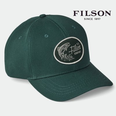 画像1: フィルソン ハンターグリーン デニム ロガー キャップ/Filson Denim Logger Cap Hunter Green