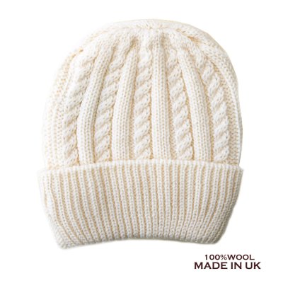 画像1: 英国製 メリノウール ニット キャップ（アイボリー）/Peregrine Merino Wool Knit Cap(Ivory)