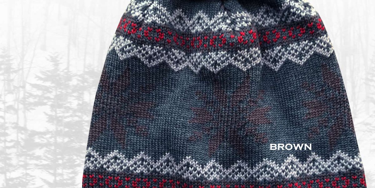 画像3: ペンドルトン ニット帽 ニットキャップ スノー(ブラウン・ライトブラウン)/Pendleton Cap With Pom Pom(Charcoal Fair Isle) (3)