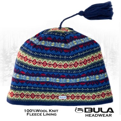 画像1: ブラ  ウール ニット キャップ フリースライニングつき（ブルー・レッド・イエロー）/Bula Wool Knit Cap(Blue)