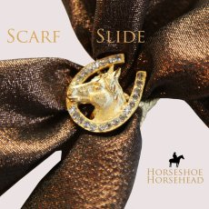 画像1: スカーフ スライド スカーフ留め ネックスカーフ用（ホースヘッド&ホースシュー）/Scarf Slide Horsehead&Horseshoe (1)