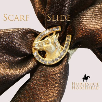画像1: スカーフ スライド スカーフ留め ネックスカーフ用（ホースヘッド&ホースシュー）/Scarf Slide Horsehead&Horseshoe