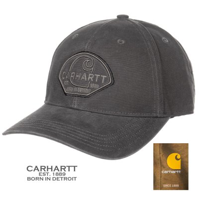 画像1: カーハート ウオッシュ コットン ロゴ キャップ ボーンインデトロイト（グレー）/Carhartt Logo Cap BORN IN DETROIT(Grey)