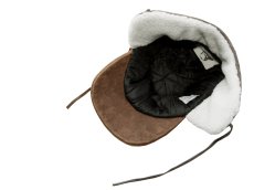 画像3: マッド ボンバー イヤーフラップ ディストレストレザー キャップ（ビンテージ ブラウン）/Mad Bomber Distressed Leather Hat with earflaps(Brown) (3)