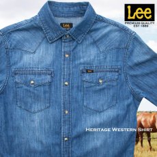 画像1: リー ヘリテージ ウエスタンシャツ（ダークウオッシュ/長袖）/Lee Snap Front Western Shirt(Dark Wash) (1)