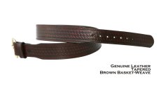 画像2: ウエスタン ワーク レザーベルト テーパード バスケット ブラウン/Western Leather Belt(Brown) (2)