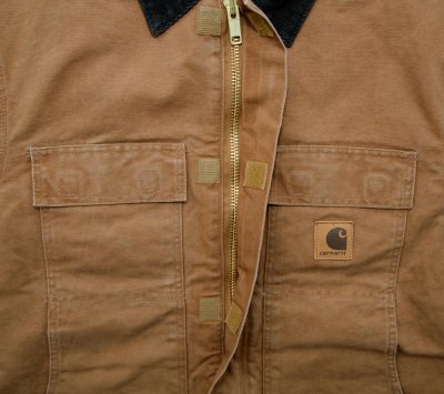 画像2: カーハート サンドストーンダック アークティック キルト ラインド コート（ブラウン）L（身幅66cm）/Carhartt Sandstone Duck Arctic Quilt Lined Coat C28(Brown)