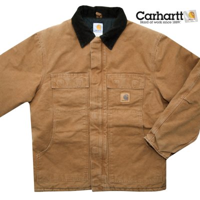 画像1: カーハート サンドストーンダック アークティック キルト ラインド コート（ブラウン）L（身幅66cm）/Carhartt Sandstone Duck Arctic Quilt Lined Coat C28(Brown)