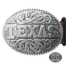 画像1: クラムライン テキサス  ロープエッジ ウエスタン ベルト バックル /Crumrine TEXAS Rope Edge Belt Buckle  (1)