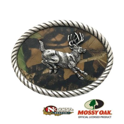 画像1: ノコナ モッシーオーク カモ ジャンピング バック ベルト バックル/Nocona Jumping Buck Mossy Oak Camo Buckle  