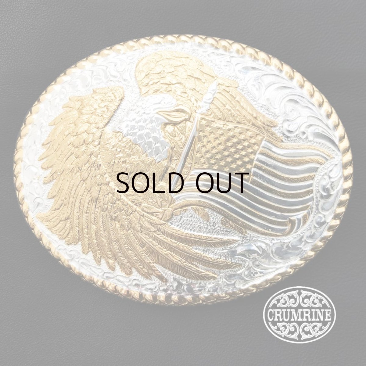 画像1: クラムライン ベルト バックル イーグル 星条旗 ロープエッジ/Crumrine Belt Buckle Eagle American Flag (1)