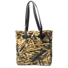 画像2: フィルソン トートバッグ シェルタークロス オイルフィニッシュ ウェットランズカモxブライドルレザー/Filson Tote Bag Advantage Wetlands Camouflage (2)