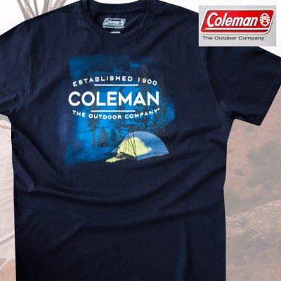 画像2: コールマン アウトドア キャンプ 半袖 Tシャツ（ネイビー）L（身幅59cm）/Coleman T-shirt(Navy)
