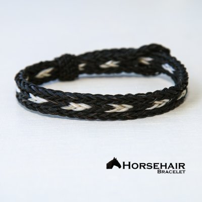 画像1: ホースヘアー 馬毛 ウエスタン ブレスレット（ブラック・ナチュラル）/Horse Hair Bracelet