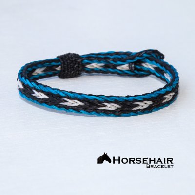 画像1: ホースヘアー 馬毛 ウエスタン ブレスレット（ターコイズ・ブラック・ナチュラル）/Horse Hair Bracelet