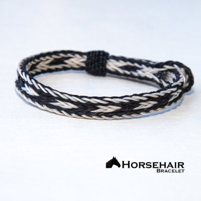 画像1: ホースヘアー 馬毛 ウエスタン ブレスレット（ナチュラル・ブラック）/Horse Hair Bracelet