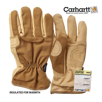 画像1: カーハート コットンダック&レザー オールアラウンド グローブ（ブラウン）M/Carhartt Gloves(Brown)